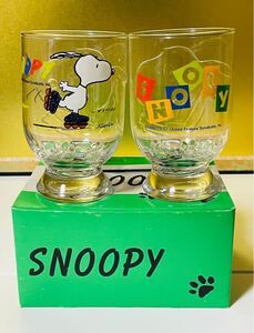 未使用品　SNOOPYペアレリーフタンブラーセット　佐々木ガラス　 当時物