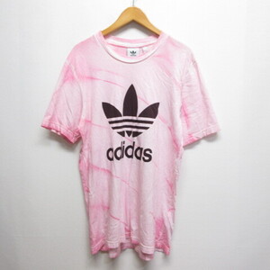 アディダスオリジナルス adidas originals PAKAIAN 美品 半袖 タイダイ Tシャツ ロゴプリント L ピンク 正規品 メンズ