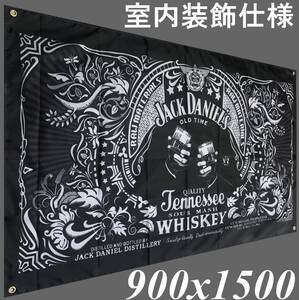 ★室内装飾仕様★ J0R JACK DANIEL’S ジャックダニエル旗 インテリア ガレージ雑貨 アメリカ雑貨 パブグッズ バー フラッグ アンティーク