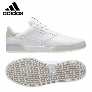 送料無料 25.5cm●アディクロス レトロ 白 EE9162 Adicross Retro Golf Shoes ゴルフシューズ レザー 防水 撥水