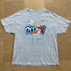 ウォルトディズニーワールド　ミッキーマウス　ドナルドダック　Tシャツ　XLグレー