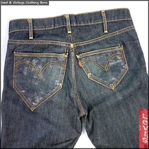 即決★リーバイス A606-03★W30 スリム ジーンズ LEVIS メンズ 日本製 非対称 アシメポケット テーパード 薄黒系 ジーパン デニム スキニー