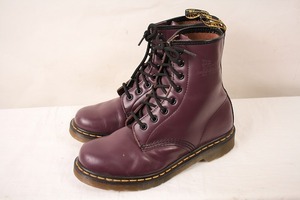 ドクターマーチン UK5/23.5cm-24.0cm/8ホール 紫 パープル ブーツ レディース レザー dr.martens 中古 古着 Tポイント dh3004