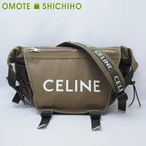 CELINE セリーヌ ミディアム トレッキング メッセンジャー キャンバス カーキ 198692 美品◆中古Aランク