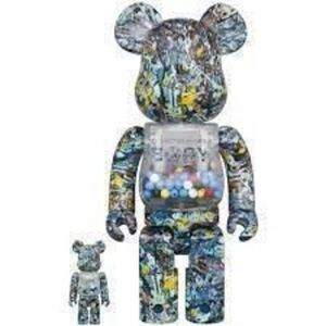 MY FIRST BE@RBRICK B@BY Jackson Pollock Studio Ver.100％ & 400％ マイファースト ベアブリック ベイビー ジャクソン ポロック スタジオ