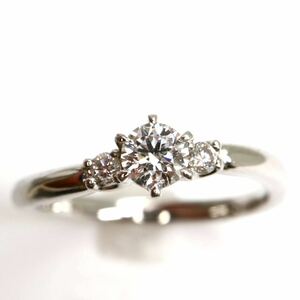 4℃(ヨンドシー)鑑定書付き!!《Pt950 天然ダイヤモンドリング》J ◎約3.8g 約10号 0.213ct diamond ring ジュエリー jewelry 指輪 ED1/ED7