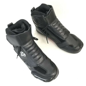 VEGA/ベガ☆ライディング/ショート丈バイクブーツ【L-US10/26.5-27.0/黒/BLACK】オンロード/ライダース/緩衝素材/Shoes◇bWB98-8