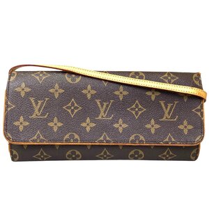 【1円～】ルイヴィトン LOUIS VUITTON バッグ ショルダーバッグ ポシェットツインGM M51852 モノグラム レザー ブラウン 中古