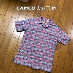 Mサイズ！CAMCO カムコ 古着半袖オープンカラーチェックシャツ アメカジ古着