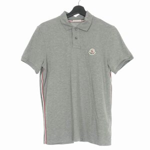 モンクレール MONCLER ワッペン付き ポロシャツ カットソー 半袖 S グレー 灰 G10918A73300 国内正規 メンズ