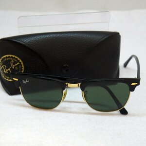 定型外送料無料 USED品・保管品 RayBan レイバン RB3016 CLUBMASTER W0365 49□21 3N クラブマスター サングラス ケース付