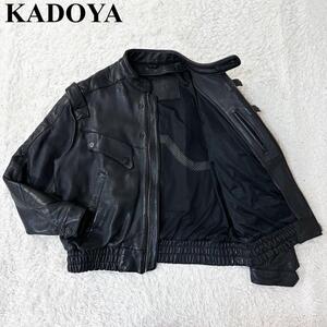 希少 LL KADOYA カドヤ レザージャケット シングルライダース バイクウェア XL 大きいサイズ リアルレザー ゴードーレザー 山羊革 メンズ 