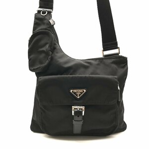 1円 良品 PRADA プラダ 三角ロゴ テスート ナイロン ショルダー バッグ ブラック a3626