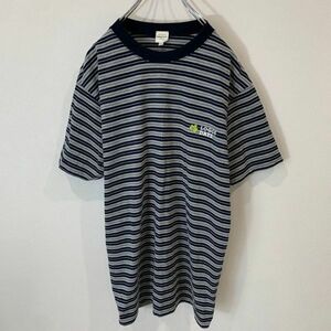 [KWT371] LOGOS DAYS ボーダーTシャツ グレー×ネイビー Mサイズ ポス