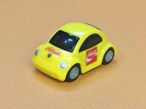 コカ・コーラ オリジナル GO!GO!ニュービートル プルバックカー イエローA 車体全長：約4.0cm　VOLKSWAGEN NEW BEETLE　Coca-Cola