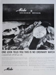稀少・時計広告！1960年ミドー時計広告/Mido Ocean Star Watch/H