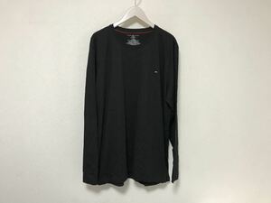 本物トミーヒルフィガーTOMMYコットンデカビッグロンT長袖Tシャツメンズビジネススーツアメカジ黒ブラックXL