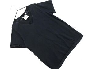 Ray BEAMS レイビームス Vネック 半袖 Tシャツ size1/黒 ■◆ ☆ eea9 レディース