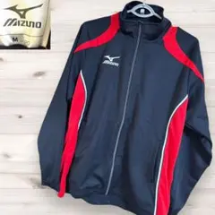 Mizuno track jacket 黒/赤 M ジップアップ　ランバード