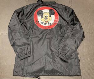 【Mサイズ】新品 ディズニー Disney ミッキー Mickey Mouse Club コーチジャケット ブラック ナイロンレトロ 80s 黒 アメコミ アメカジ b