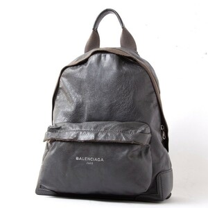 BALENCIAGA バレンシアガ リュック ミニリュック 黒 ブラック レザー ロゴ入りエブリデイ J208