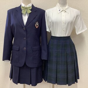 (Y)I451 (中古) 福島県 日本大学東北高校 旧制服 6点セット /希少/160A/W67/ブレザー/ブラウス/スカート/リボン/中学/制服/私立/学生服