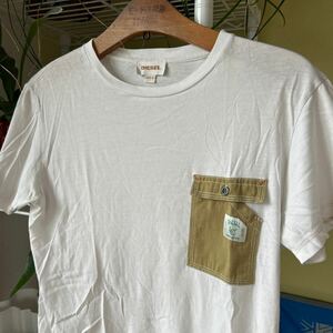 ディーゼル　ポケット　Tシャツ　白　SM