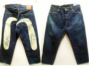 ●即決[W38]EVISU 2012 スリム テーパード 大黒 ペイント ストレート 14.5oz ビンテージ復刻 エヴィス デニム パンツ■5216