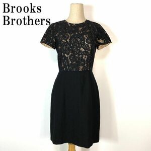 ブルックスブラザーズ ドッキングワンピース ブラックBrooks Brothers 半袖ワンピース 黒 レース ウール 0 B6041