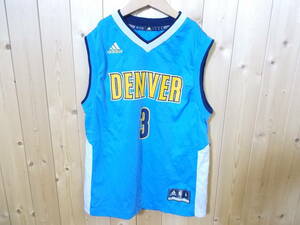 a928◆NBA DENVER タンクトップ◆サイズM 10-12 子供 KIDS アディダス製 NBA バスケ デンバーナゲッツ #3 LAWSON タンクトップ 送料360円5G