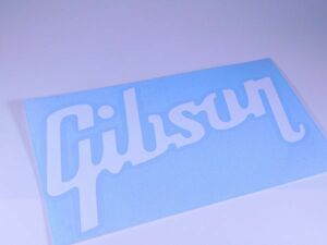 Gibson ロゴ ステッカー オープンO ホワイト 大 #USTICKER-GIBLOO-WHL