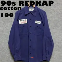 90s RED KAP レッドキャップ コットン100%ワークシャツ　ワッペン