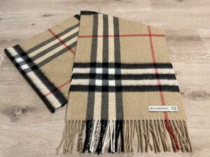 BURBERRY　バーバリー　マフラー　カシミア100％　キャメル　美品　送料無料!!