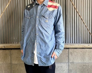 デニム&サプライラルフロ－レンDENIM&SUPPLY RALPH LAUREN星条旗デニムウエスタンシャツ★サイズXS★C2311