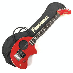 Fernandes フェルナンデス ZO-3 アンプ内蔵 エレキギター レッド系 ソフトケース付 ★ 簡易検査品