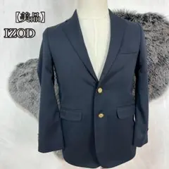 k313美品【アイゾットIZOD】テーラードジャケット（14）紺ブレザー金ボタン