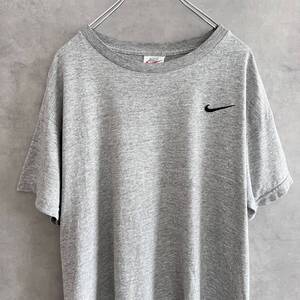 90s OLD NIKE Small Swoosh Tシャツ ナイキ グレー Mサイズ レディース