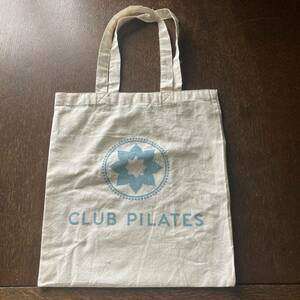 CLUB PILATES debco 生成り地　ブルーロゴ　トートバッグ