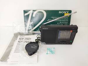 935 美品 SONY ICF-7601 FM/MW/SW1-10 12BAND RECEIVER ソニー 12バンド レシーバー ラジオ 箱/取説/アンテナ AN-61付 FM受信OK