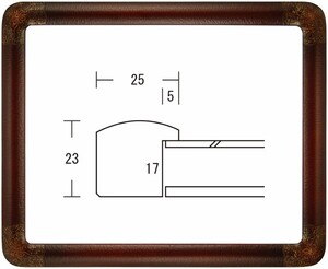 水彩用額縁 木製フレーム 半丸水彩 サイズＦ8号