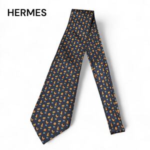 HERMES エルメス シルク ネクタイ ラビット 鳥柄