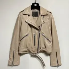 未使用品 All Saints オールセインツラムレザー ダブルライダース