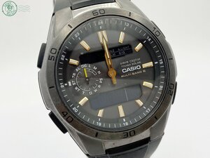 BA0704130　◇ CASIO カシオ WVA-M650 ウェーブセプター タフソーラー マルチバンド6 黒文字盤 ラバーバンド アナデジ 腕時計 中古