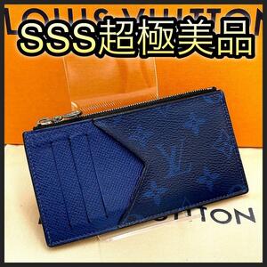 LOUIS VUITTON ルイヴィトン フラグメントケース　カードケース タイガラマ 青 ブルー 正規品 鑑定済み メンズ シルバー金具 ウォレット