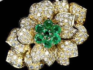 IZL13429SS【1円～】新品【RK宝石】≪Emerald≫ 豪華!! 極上エメラルド 総計0.95ct 極上ダイヤモンド 総計1.33ct K18 超高級リング ダイヤ