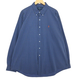 古着 ラルフローレン Ralph Lauren CLASSIC FIT 長袖 ボタンダウンチェックシャツ メンズXXL /eaa465886