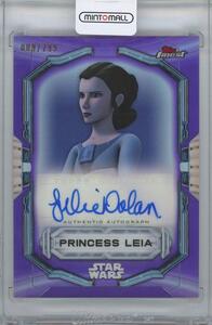 【JULIE DOLAN as PRINCESS LEIA】2022 TOPPS Finest Star Wars Autographs Purple Refractor[009/299] レイア・オーガナ役