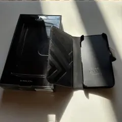 LANVIN iPhone 15 Pro 用手帳型ケース ブラック　即決購入歓迎