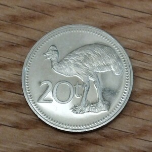 美品 パプアニューギニア 1975年コイン 中古であるが状態は新品に近い　動物硬貨★20トエア貨 