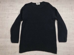 ダナキャラン DKNY Donna Karan レトロ モード 90s オールド 香港製 古着 綿麻 無地 ニット セーター トップス レディース P 紺